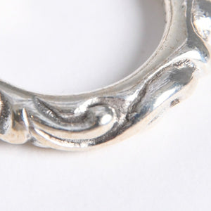 極美品 CHROME HEARTS クロムハーツ SCROLL BAND RING スクロール バンド リング 重量約8.87g サイズ9号 シルバー925 中古 4a007954