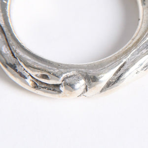 極美品 CHROME HEARTS クロムハーツ SCROLL BAND RING スクロール バンド リング 重量約8.87g サイズ9号 シルバー925 中古 4a007954