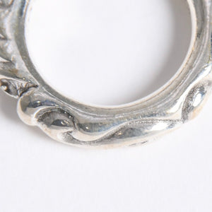 極美品 CHROME HEARTS クロムハーツ SCROLL BAND RING スクロール バンド リング 重量約8.87g サイズ9号 シルバー925 中古 4a007954