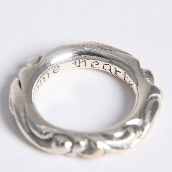 極美品 CHROME HEARTS クロムハーツ SCROLL BAND RING スクロール バンド リング 重量約8.87g サイズ9号 シルバー925 中古 4a007954