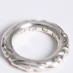 極美品 CHROME HEARTS クロムハーツ SCROLL BAND RING スクロール バンド リング 重量約8.87g サイズ9号 シルバー925 中古 4a007954