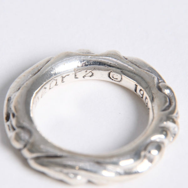 極美品 CHROME HEARTS クロムハーツ SCROLL BAND RING スクロール バンド リング 重量約8.87g サイズ9号 シルバー925 中古 4a007954