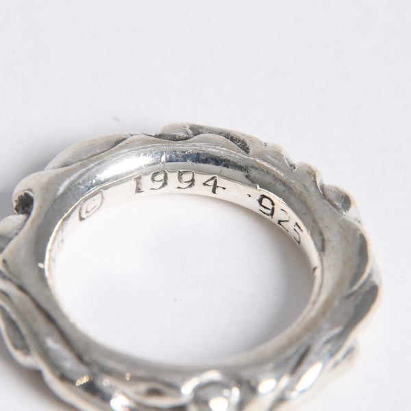 極美品 CHROME HEARTS クロムハーツ SCROLL BAND RING スクロール バンド リング 重量約8.87g サイズ9号 シルバー925 中古 4a007954