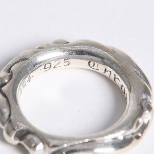 極美品 CHROME HEARTS クロムハーツ SCROLL BAND RING スクロール バンド リング 重量約8.87g サイズ9号 シルバー925 中古 4a007954
