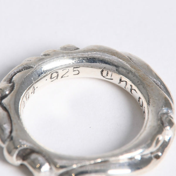 極美品 CHROME HEARTS クロムハーツ SCROLL BAND RING スクロール バンド リング 重量約8.87g サイズ9号 シルバー925 中古 4a007954