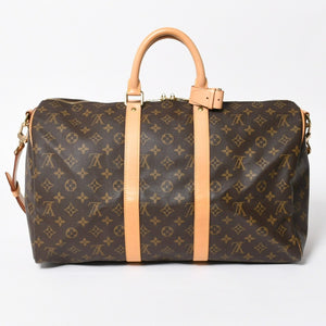 極美品 LOUIS VUITTON ルイヴィトン ボストンバッグ キーポルバンドリエール45 モノグラム M41418 ブラウン ゴールド金具 中古 4a008260