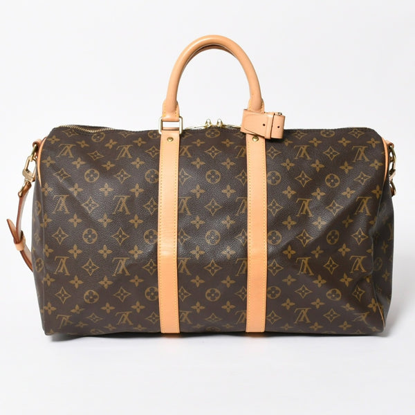 極美品 LOUIS VUITTON ルイヴィトン ボストンバッグ キーポルバンドリエール45 モノグラム M41418 ブラウン ゴールド金具 中古 4a008260
