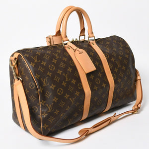 極美品 LOUIS VUITTON ルイヴィトン ボストンバッグ キーポルバンドリエール45 モノグラム M41418 ブラウン ゴールド金具 中古 4a008260