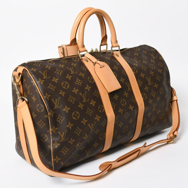 極美品 LOUIS VUITTON ルイヴィトン ボストンバッグ キーポルバンドリエール45 モノグラム M41418 ブラウン ゴールド金具 中古 4a008260