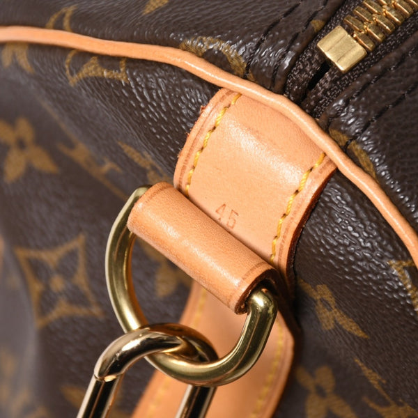 極美品 LOUIS VUITTON ルイヴィトン ボストンバッグ キーポルバンドリエール45 モノグラム M41418 ブラウン ゴールド金具 中古 4a008260