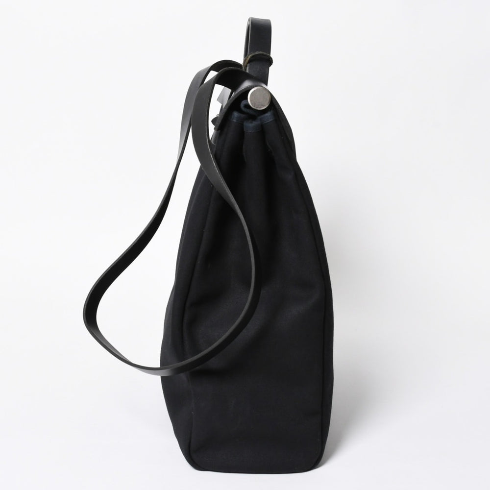 HERMES エルメス エールバッグMM 2WAY ショルダーバッグ ハンドバッグ □C刻印 トワル カーフレザー ブラック シルバー金具 美品 中古 4a007885