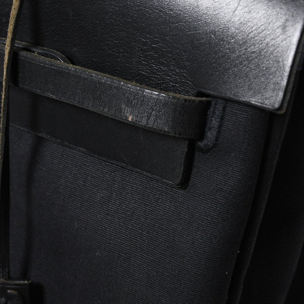 HERMES エルメス エールバッグMM 2WAY ショルダーバッグ ハンドバッグ □C刻印 トワル カーフレザー ブラック シルバー金具 美品 中古 4a007885