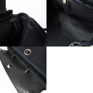 HERMES エルメス エールバッグMM 2WAY ショルダーバッグ ハンドバッグ □C刻印 トワル カーフレザー ブラック シルバー金具 美品 中古 4a007885
