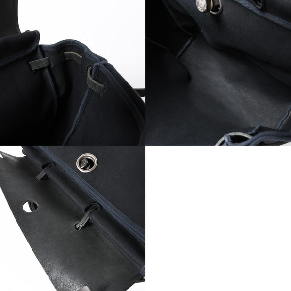 HERMES エルメス エールバッグMM 2WAY ショルダーバッグ ハンドバッグ □C刻印 トワル カーフレザー ブラック シルバー金具 美品 中古 4a007885