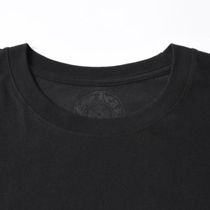 新品同様 CHROME HEARTS クロムハーツ NEW YORK限定 ホースシュー フローラル ロングスリーブTシャツ Lサイズ ブラック スクロールラベル フローラルクロス 中古 4a007897