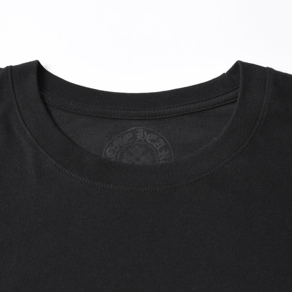 新品同様 CHROME HEARTS クロムハーツ NEW YORK限定 ホースシュー フローラル ロングスリーブTシャツ Lサイズ ブラック スクロールラベル フローラルクロス 中古 4a007897