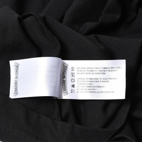 新品同様 CHROME HEARTS クロムハーツ NEW YORK限定 ホースシュー フローラル ロングスリーブTシャツ Lサイズ ブラック スクロールラベル フローラルクロス 中古 4a007897