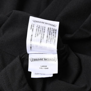 新品同様 CHROME HEARTS クロムハーツ NEW YORK限定 ホースシュー フローラル ロングスリーブTシャツ Lサイズ ブラック スクロールラベル フローラルクロス 中古 4a007897