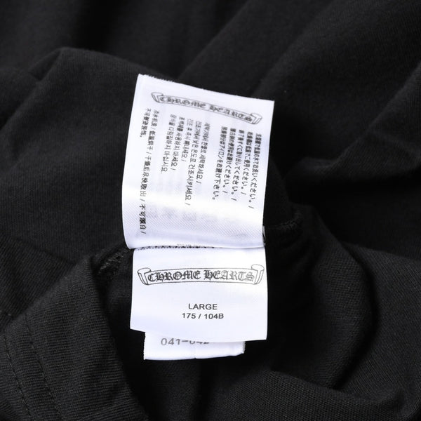新品同様 CHROME HEARTS クロムハーツ NEW YORK限定 ホースシュー フローラル ロングスリーブTシャツ Lサイズ ブラック スクロールラベル フローラルクロス 中古 4a007897