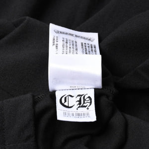 新品同様 CHROME HEARTS クロムハーツ NEW YORK限定 ホースシュー フローラル ロングスリーブTシャツ Lサイズ ブラック スクロールラベル フローラルクロス 中古 4a007897