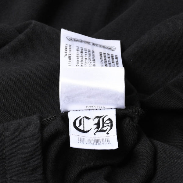 新品同様 CHROME HEARTS クロムハーツ NEW YORK限定 ホースシュー フローラル ロングスリーブTシャツ Lサイズ ブラック スクロールラベル フローラルクロス 中古 4a007897