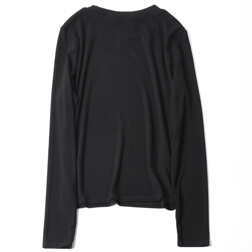 新品未使用 クロムハーツ Y NOT CH PLUS ENBROIDERY T- Shirt 長袖シャツ ロンT CHプラス CHロゴ レーヨン ポリウレタン ブラック 中古 4a008128