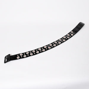 Very Good Condition PRADA Belt 1C5663 Made in Italy Patent Leather Enamel Black White Wine Red Size 85/34 Used 4a007905