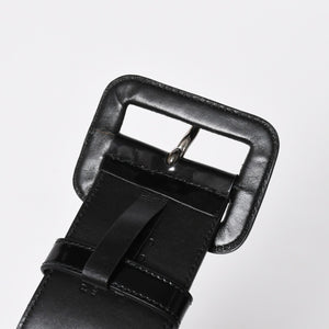 Very Good Condition PRADA Belt 1C5663 Made in Italy Patent Leather Enamel Black White Wine Red Size 85/34 Used 4a007905