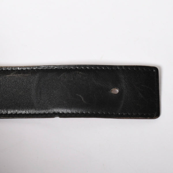 HERMES Hermes Touareg Belt Leather Silver 925 Black Silver Metal Fittings Size 95cm Good Condition Used 4a007912