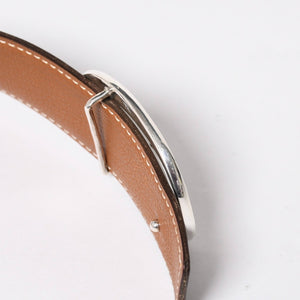 HERMES Hermes Touareg Belt Leather Silver 925 Black Silver Metal Fittings Size 95cm Good Condition Used 4a007912