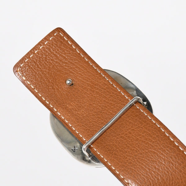 HERMES Hermes Touareg Belt Leather Silver 925 Black Silver Metal Fittings Size 95cm Good Condition Used 4a007912