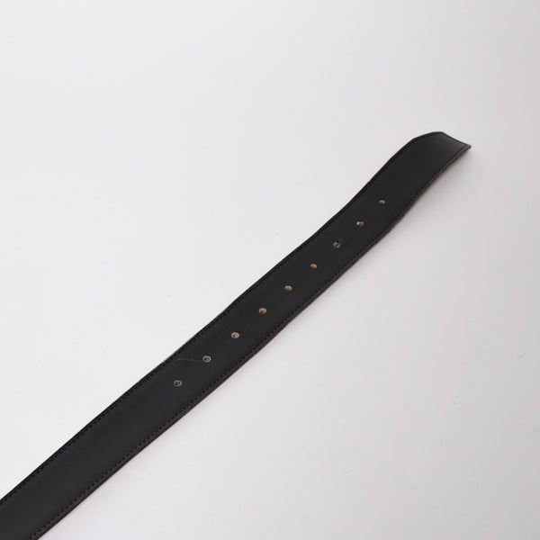 HERMES Hermes Touareg Belt Leather Silver 925 Black Silver Metal Fittings Size 95cm Good Condition Used 4a007912