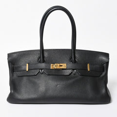 極美品 HERMES エルメス ショルダーバーキン トリヨンクレマンス ◻︎M刻 ゴルチェ期 ブラック ゴールド金具 中古 4a007919