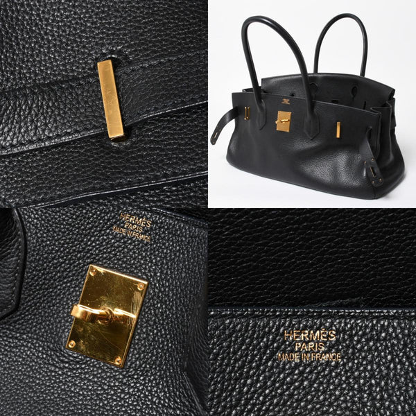 極美品 HERMES エルメス ショルダーバーキン トリヨンクレマンス ◻︎M刻 ゴルチェ期 ブラック ゴールド金具 中古 4a007919