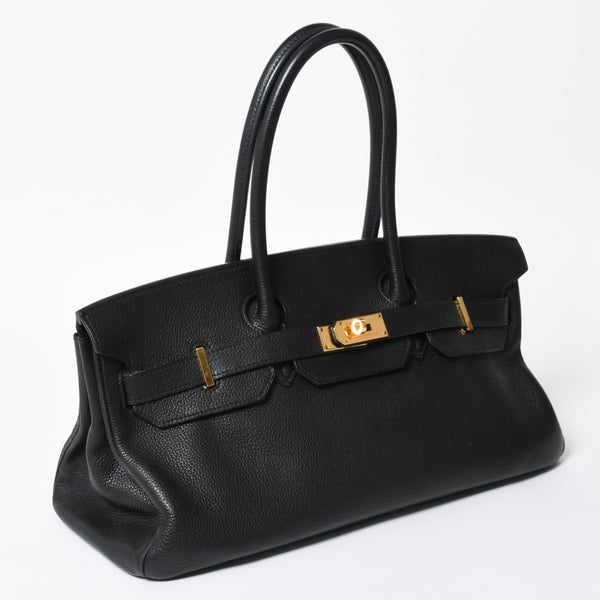極美品 HERMES エルメス ショルダーバーキン トリヨンクレマンス ◻︎M刻 ゴルチェ期 ブラック ゴールド金具 中古 4a007919