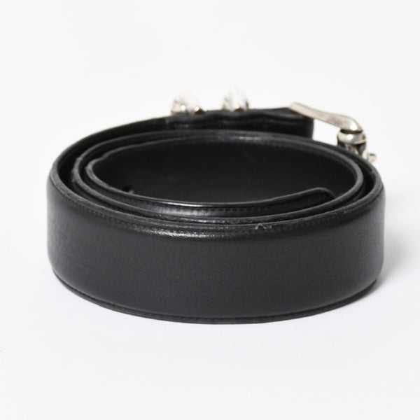 極美品 CHROME HEARTS クロムハーツ 3PC CELTIC ROLLER BELT 3ピース ケルティック ローラーベルト サイズ34 ブラック 中古 4a008226