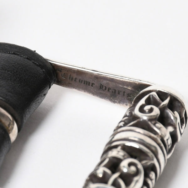 極美品 CHROME HEARTS クロムハーツ 3PC CELTIC ROLLER BELT 3ピース ケルティック ローラーベルト サイズ34 ブラック 中古 4a008226