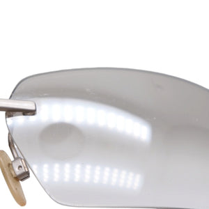 CHANEL Rimless Sunglasses Eyewear Size 120 Coco Mark Silver Gray Rhinestone Plastic Good Condition Used 4a001009