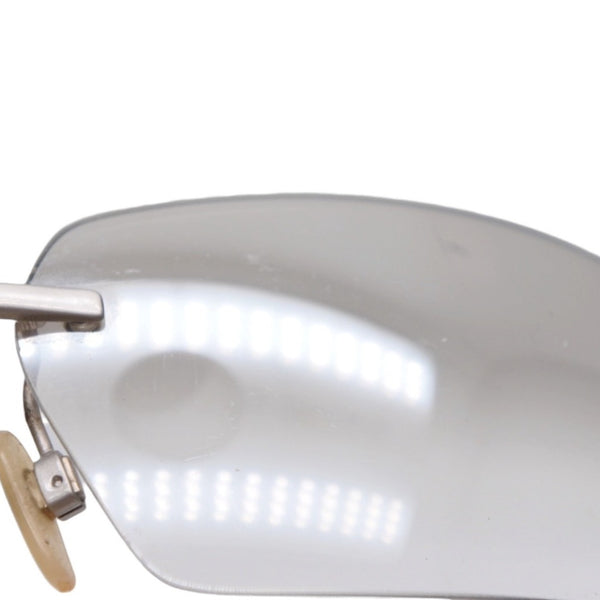 CHANEL Rimless Sunglasses Eyewear Size 120 Coco Mark Silver Gray Rhinestone Plastic Good Condition Used 4a001009