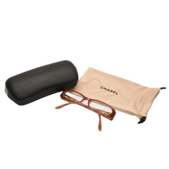 極美品 CHANEL シャネル 伊達メガネ アイウェア 3129-H-B c.833 サイズ51□16 135 ココマーク ラインストーン ブラウン 中古 4a000793