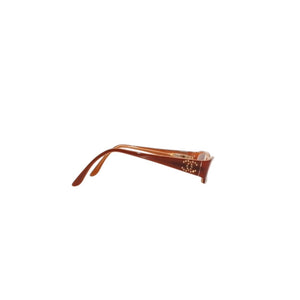極美品 CHANEL シャネル 伊達メガネ アイウェア 3129-H-B c.833 サイズ51□16 135 ココマーク ラインストーン ブラウン 中古 4a000793