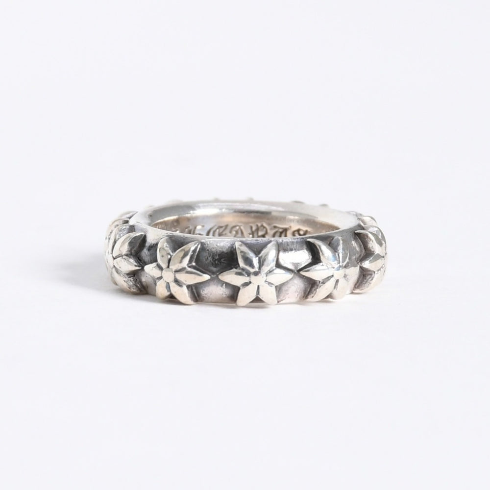 極美品 CHROME HEARTS クロムハーツ STAR BAND RING スター バンドリング 重量約10.39g サイズ9号 シルバー925 中古 4a007953