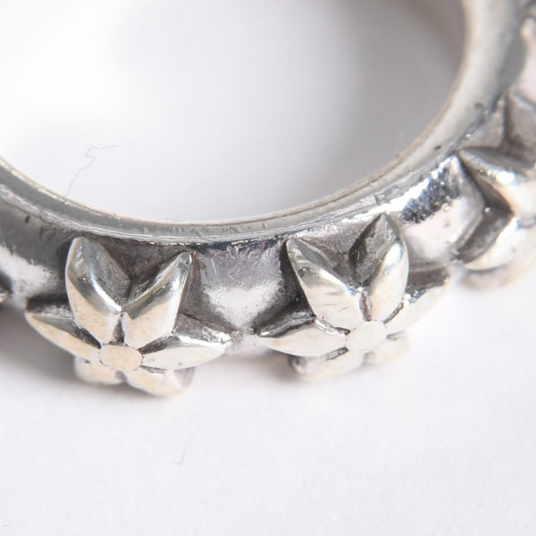 極美品 CHROME HEARTS クロムハーツ STAR BAND RING スター バンドリング 重量約10.39g サイズ9号 シルバー925 中古 4a007953