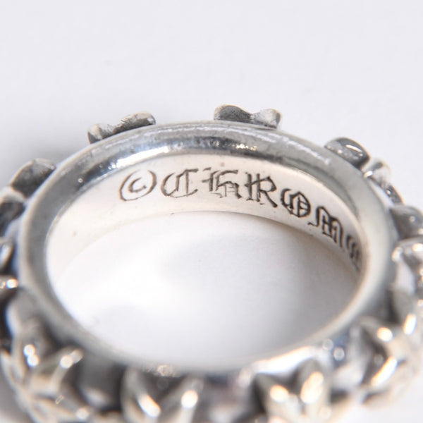 極美品 CHROME HEARTS クロムハーツ STAR BAND RING スター バンドリング 重量約10.39g サイズ9号 シルバー925 中古 4a007953