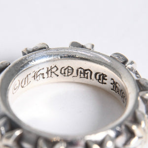 極美品 CHROME HEARTS クロムハーツ STAR BAND RING スター バンドリング 重量約10.39g サイズ9号 シルバー925 中古 4a007953