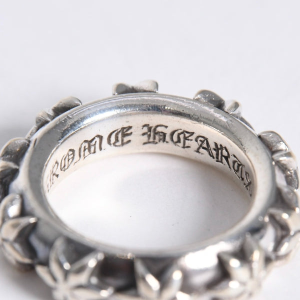 極美品 CHROME HEARTS クロムハーツ STAR BAND RING スター バンドリング 重量約10.39g サイズ9号 シルバー925 中古 4a007953
