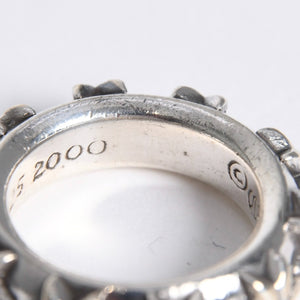 極美品 CHROME HEARTS クロムハーツ STAR BAND RING スター バンドリング 重量約10.39g サイズ9号 シルバー925 中古 4a007953