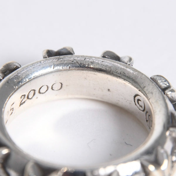 極美品 CHROME HEARTS クロムハーツ STAR BAND RING スター バンドリング 重量約10.39g サイズ9号 シルバー925 中古 4a007953