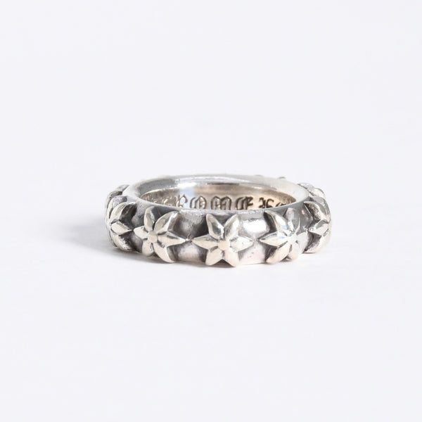 極美品 CHROME HEARTS クロムハーツ STAR BAND RING スター バンドリング 重量約10.39g サイズ9号 シルバー925 中古 4a007953