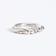 極美品 CHROME HEARTS クロムハーツ SCROLL BAND RING スクロール バンド リング 重量約9.34g サイズ16.5号 シルバー925 中古 4a007926